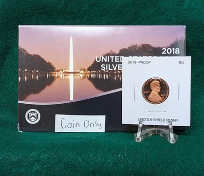 2018-S Lincoln Shield Penny Uncirculated Removed from Silver Proof Set - Image 1 of 2