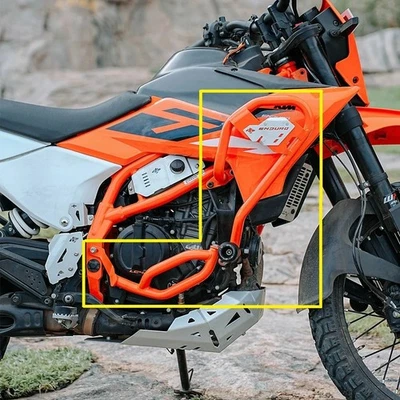 Protector contra choques con deslizador (naranja) apto para KTM 125 ENDURO R (2025) Foto 1 de 4