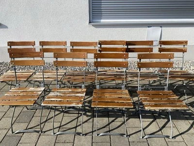 Biergartenstuhl Klappstuhl Vintage Gartenstuhl Gestell verzinkt Robinie - Bild 1 von 4