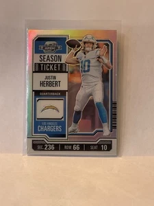 2023 Panini Contenders Optic Season Ticket Hustin Herbert Silver Prizm #31 - Bild 1 von 2