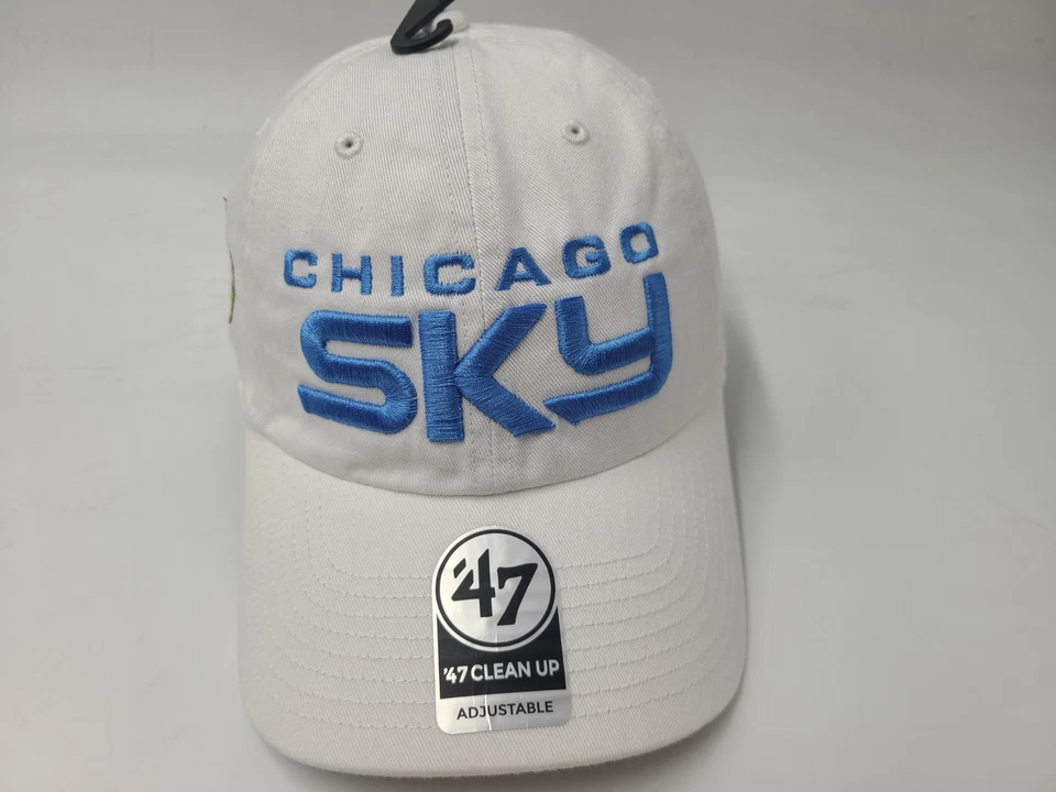 Chicago Sky 47 Brand Clean Up Strapback Adjustable Hat Cap Men Women WNBA White - Image 1 of 4