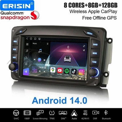 Carplay Android 14 Navi Autoradio Mercedes C/CLK/G/A Klasse W209 W203 Vito Viano - Bild 1 von 4