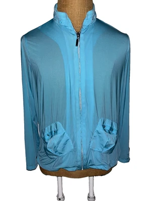 Chaqueta ligera para mujer JAMIE SADOCK Sunsense grande azul cremallera completa cuello falso Foto 1 de 4