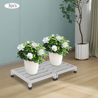 Estante de exhibición de plantas de acero inoxidable Dunnage de 3 piezas soporte de exhibición de flores Foto 1 de 4