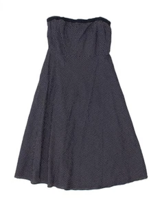 J. CREW Womens Strapless Dress US 2 XS Navy Blue Polka Dot Cotton CB95 - Picture 1 of 3