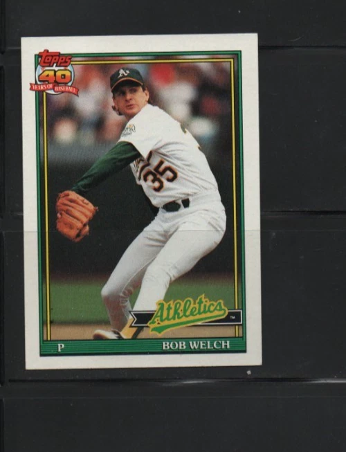 1991 Topps  #50 Bob Welch  Oakland Athletics MINT condition - Image 1 of 1