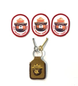 Parches y llavero vintage de oso ahumado ayuda a prevenir incendios forestales con llaves - Imagen 1 de 4