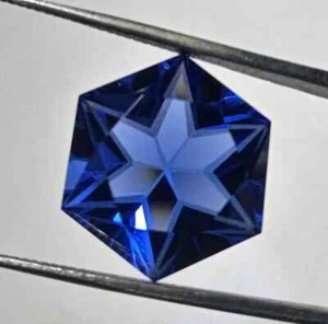 AAA Tanzanite Hexagon 14x14x9.50MM Fantasy Cut Ring Pendant Loose Gemstone - Picture 1 of 4