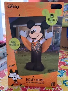 Disney Halloween 5 pies vampiro Mickey Mouse volado por aire inflable raro hallazgo caja nueva - Imagen 1 de 10