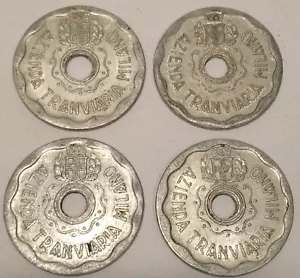 ITALIA/4 Gettoni 1944 "Azienda Tranviaria Milano"! - Foto 1 di 2