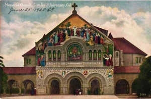 CALIFORNIA Stanford University Memorial Church CA c1928 Postcard - Picture 1 of 2