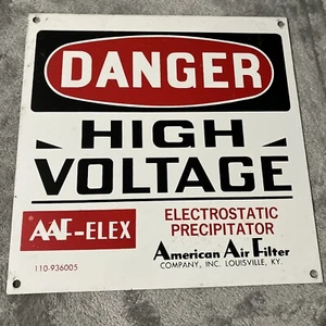 Vintage Danger High Voltage Aluminum Sign 10”x10” Louisville Kentucky (#4) - Picture 1 of 8