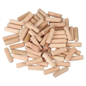 Wooden Dowel Pins 1/2" x 1-9/16" 12mm x 40mm Straight Dowel Rods Wood Fluted ... - Picture 1 of 7