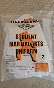 Tiger Claws TC 2000 MARTIAL ARTS Uniform White Belt KDC120 SM R size 2 Karate - Picture 1 of 3
