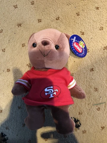Vintage 1997 NFL Play Football Fanimals San Francisco 49ers Plush Bear 7.5” Nwt Cover