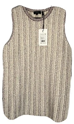 Suéter sin mangas tejido Theory Meenaly SP Speckle Boucle para mujer talla M color marfil Foto 1 de 4