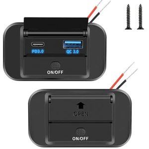 PD Tipo C Doble USB Cargador Coche Adaptador Enchufe Panel de Alimentación 12V/24V Con Interruptor✐ - Imagen 1 de 12