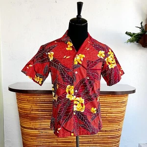 MOMI HAWAII 50’s 50s 60’s 60s Vintage Cotton Hawaiian Luau Tropical Shirt M 42 - Picture 1 of 10
