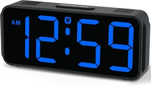 Small Digital Alarm Clock Plug in for Bedrooms Bedside, Tiny Electric Clock Larg - Picture 1 of 7