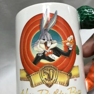 HAPPY 50th BIRTHDAY BUGS BUNNY MUG's BY APPLAUSE (WARNER BROS 1989) - Picture 1 of 8