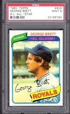 1980 TOPPS GEORGE BRETT CARD #450 PSA 9 MINT   **KANSAS CITY ROYALS**