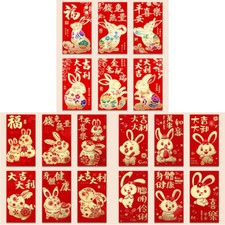 6Pcs 2023 Chinese New Year Red Envelopes Rabbit Year Envelope Lucky Hong Bao p9