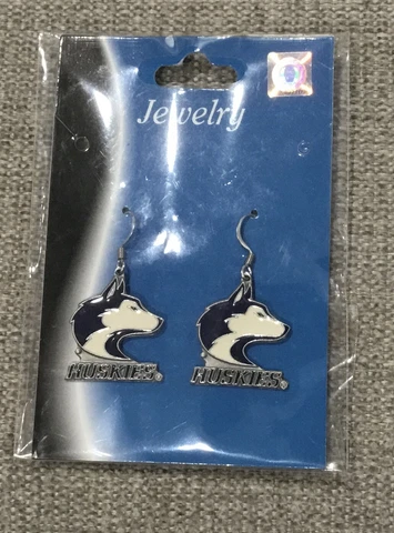 Washington Huskies Dangle Earrings Logo Siskiyou Officially Licensed Product Cover