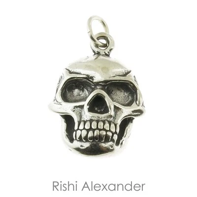 Dije de calavera de plata de ley 925 hecho en EE. UU. Foto 1 de 2