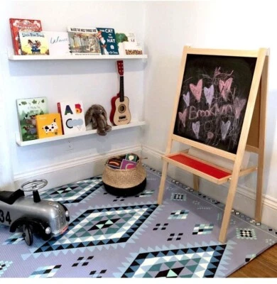 Alfombra de juego bebé espuma extra grande, morado, azul, negro, blanco, impermeable Foto 1 de 3