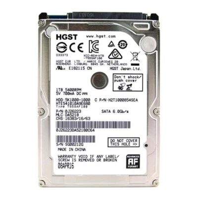 HGST 1TB HTS541010A9E680 5400RPM SATA 2.5" Laptop HDD Hard Disk Drive - Image 1 of 3