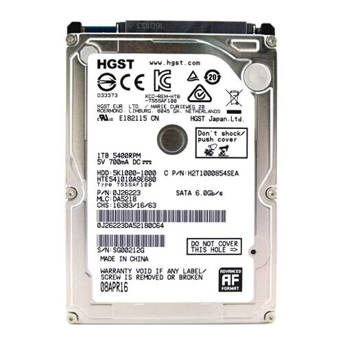 HGST 1TB HTS541010A9E680 5400RPM SATA 2.5" Laptop HDD Hard Disk Drive - Image 1 of 3