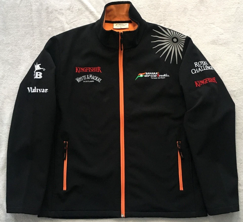 Sahara Force India F1 Team Formula One 1 mens Racing Softshell Jacket size XL - Image 1 of 4
