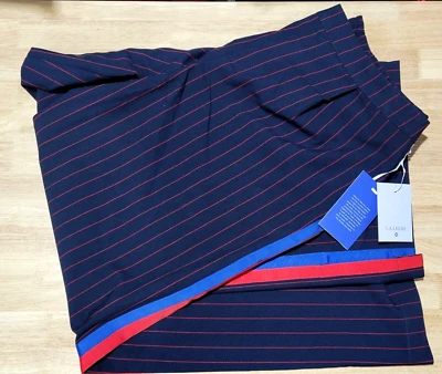 Pantalones de vestir La Ligne azul marino elástico cintura trasera rojo y azul -- 2X 16/18 Foto 1 de 4