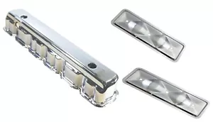 1963-Up Chevy 6-Cylinder Chrome Steel Valve Cover With Side Plates 194 230 250 - Picture 1 of 9