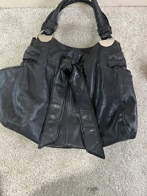 Kooba Women's Black Elisha Bow Purse Shoulder Bag Hobo Slouch Cute Simple Basic  - Image 1 of 4