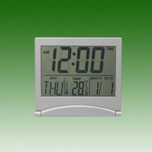 Creative Mirror Alarm Clock Digital Temperature Lcd Folding Wall Clock - Picture 1 of 10