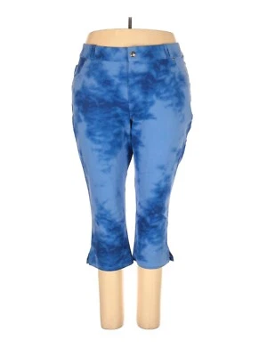 Lane Bryant Talla 26 Capri Jeggings Azul Tie Dye Bolsillos Cremallera Elástica Nuevo con Etiquetas Foto 1 de 4