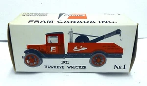 FRAM FILTERS STRATFORD ONT CANADA 1931 HAWKEYE WRECKER TOW TK 93 ERTL BANK #2792 - Picture 1 of 5