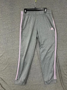 Adidas Track Pants Men's XL Heather Gray Logo Mid-Rise Elastic Waist Pullover - Picture 1 of 9