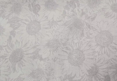 2.3 Mt Benartex White Grey Sunflower 108" 272cm Quilt Backing Fabric 100% Cotton - Image 1 of 2