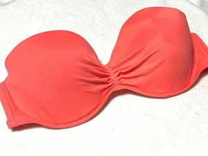 Top de bikini push up sin tirantes naranja neón Victorias Secret Bombshell 34D - Imagen 1 de 4