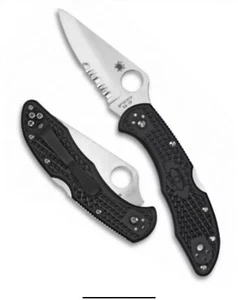 Spyderco Delica 4 Combo Folding Knife Edge Steel: VG-10 C11PSBK NEW - Picture 1 of 1