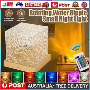 Dynamic Rotating Water Ripple Projector Night Light Flame Crystal Lamp 16 Colors - Picture 1 of 12