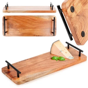 Serviertablett Servierplatte Tablett mit Griffen aus Holz 40x15,5 cm - Bild 1 von 6
