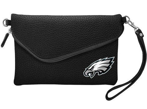Philadelphia Eagles NFL Fold Over Crossbody Soft Pebble Texture Women's Purse Cover