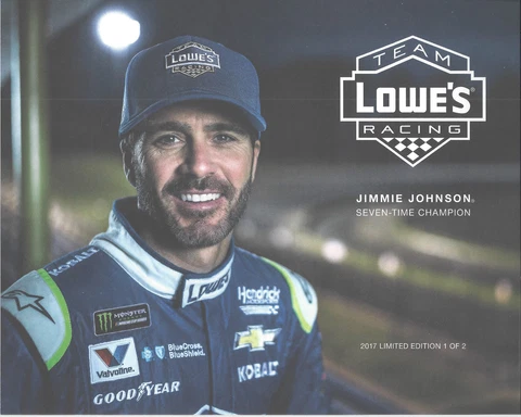 2017 JIMMIE JOHNSON LOWES RACING 7X CHAMP 1 OF 2 MONSTER ENERGY NASCAR POSTCARD Cover