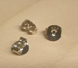 4 Stück - Ohrringmutter Stopper, Verschluss für Ohrstecker 6x4mm - 925er Silber - Bild 1 von 2