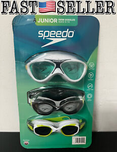 Set Of 3 SPEEDO Youth Junior Swim Goggles Anti Fog UV Protect For Pool Beach..