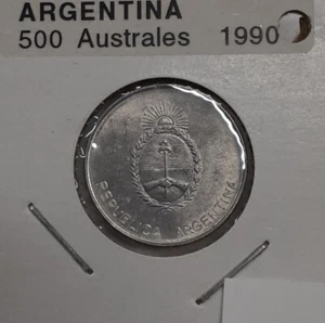 Moneda de aluminio Argentina 500 Australes 1990 UNC - Imagen 1 de 2