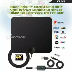 Digital TV DVB-T2 Antenne mit Verstärker HDTV Zimmerantenne Receiver VHF/UHF - Bild 1 von 12